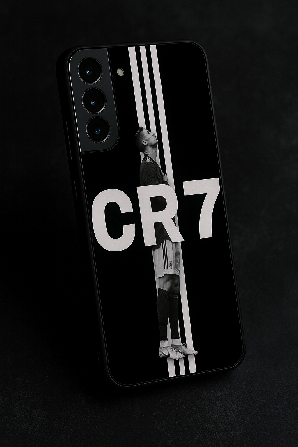CR7 Striker Edition Premium Glass Back Cover For Galaxy S22, S23, S24, S25 Models