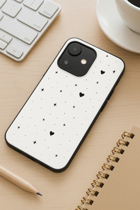 Minimal LOVE Premium Glass Back Cover For iPhone 11,12,13,14,15,16 Models