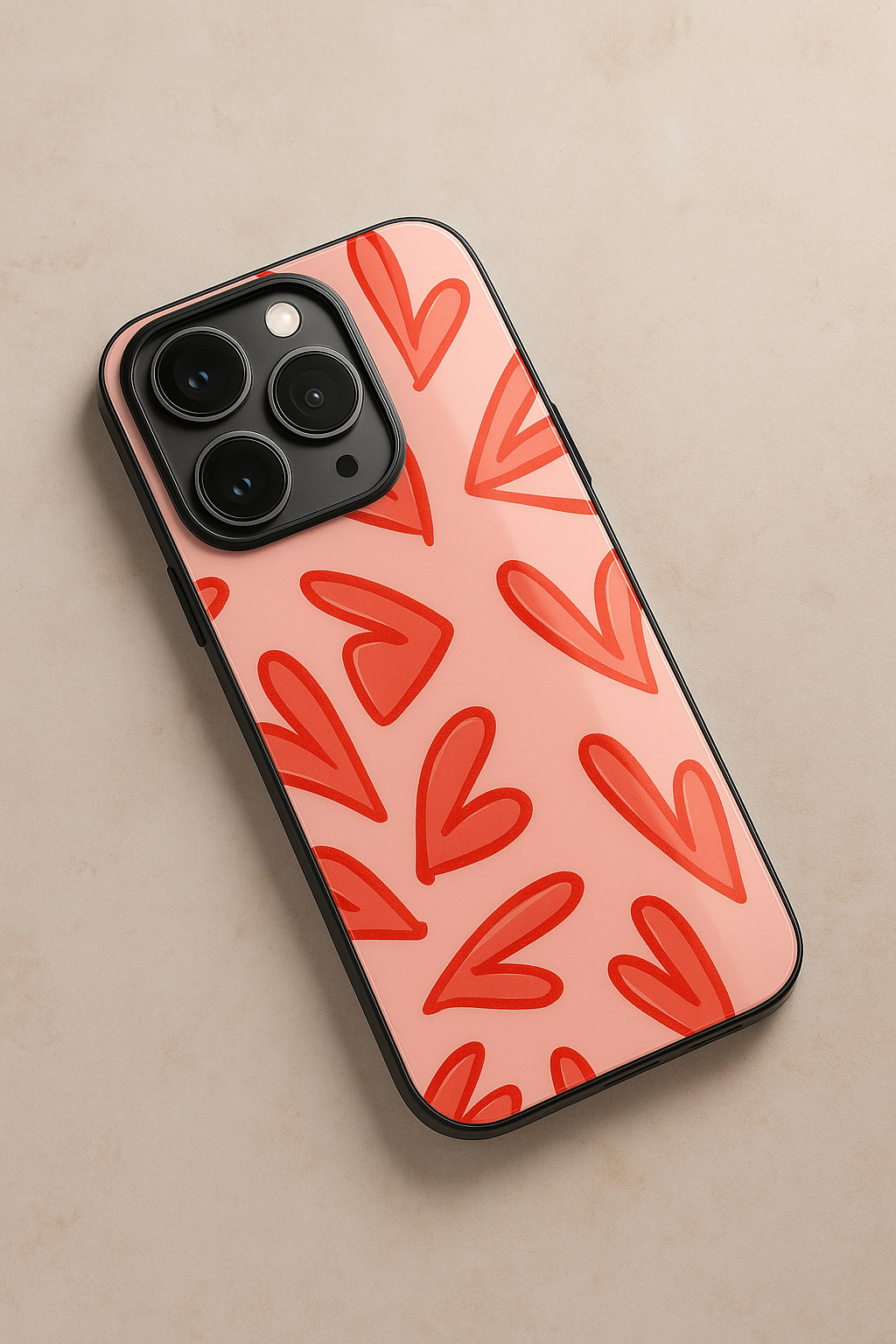 Love Doodles  Premium Glass Back Cover For iPhone 11,12,13,14,15,16 Models
