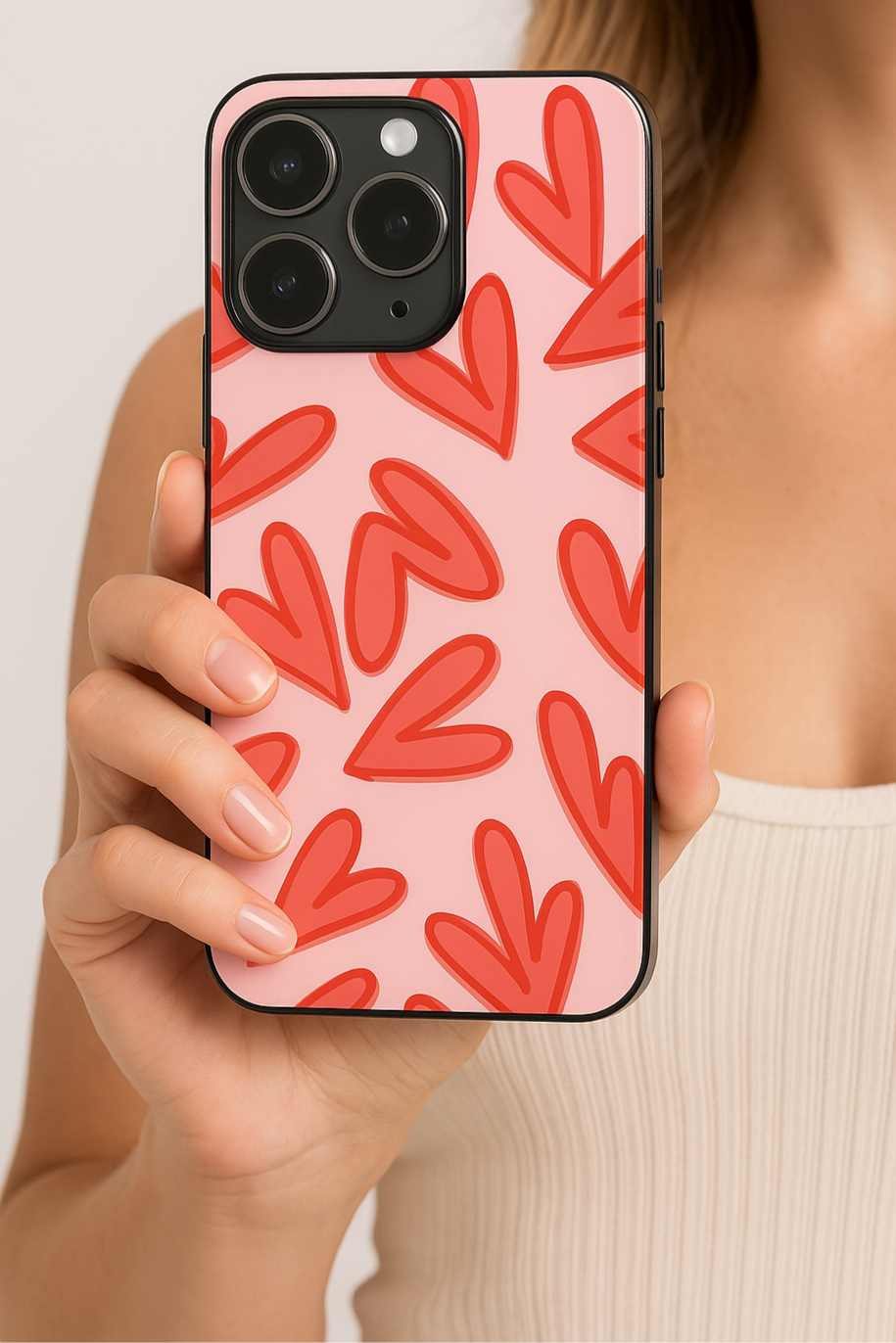 Love Doodles  Premium Glass Back Cover For iPhone 11,12,13,14,15,16 Models
