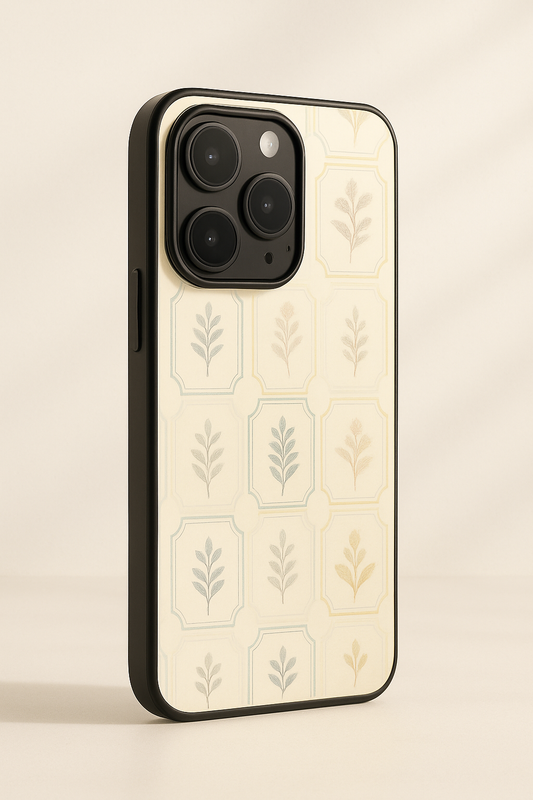 The Petal Grid Premium Glass Back Cover For iPhone 11,12,13,14,15,16 Models