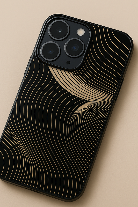 Aesthetic Swirls Premium Glass Back Cover For iPhone 11,12,13,14,15,16 Models