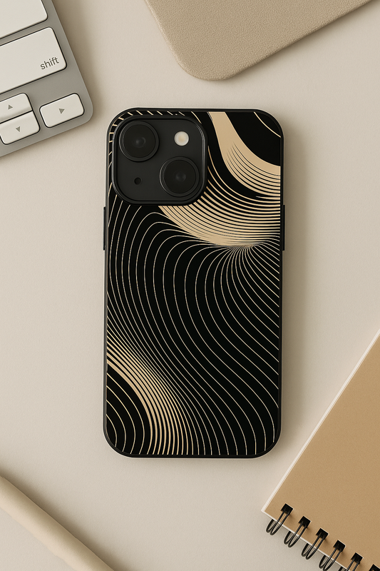 Aesthetic Swirls Premium Glass Back Cover For iPhone 11,12,13,14,15,16 Models