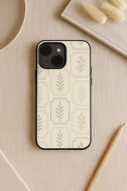 The Petal Grid Premium Glass Back Cover For iPhone 11,12,13,14,15,16 Models