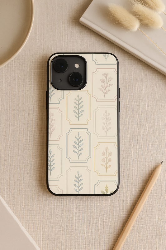The Petal Grid Premium Glass Back Cover For iPhone 11,12,13,14,15,16 Models