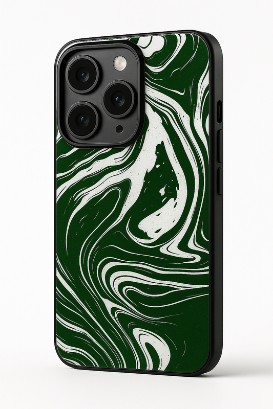 Grassy Marble   Premium Glass Back Cover For iPhone 11,12,13,14,15,16 Models