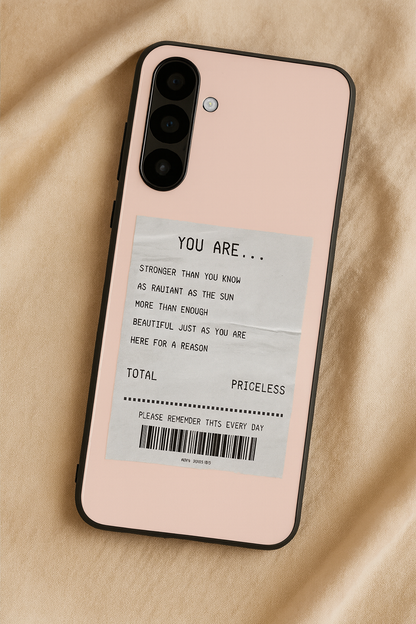 You Are Enough Premium Glass Back Cover For Galaxy S, A, M & F Series