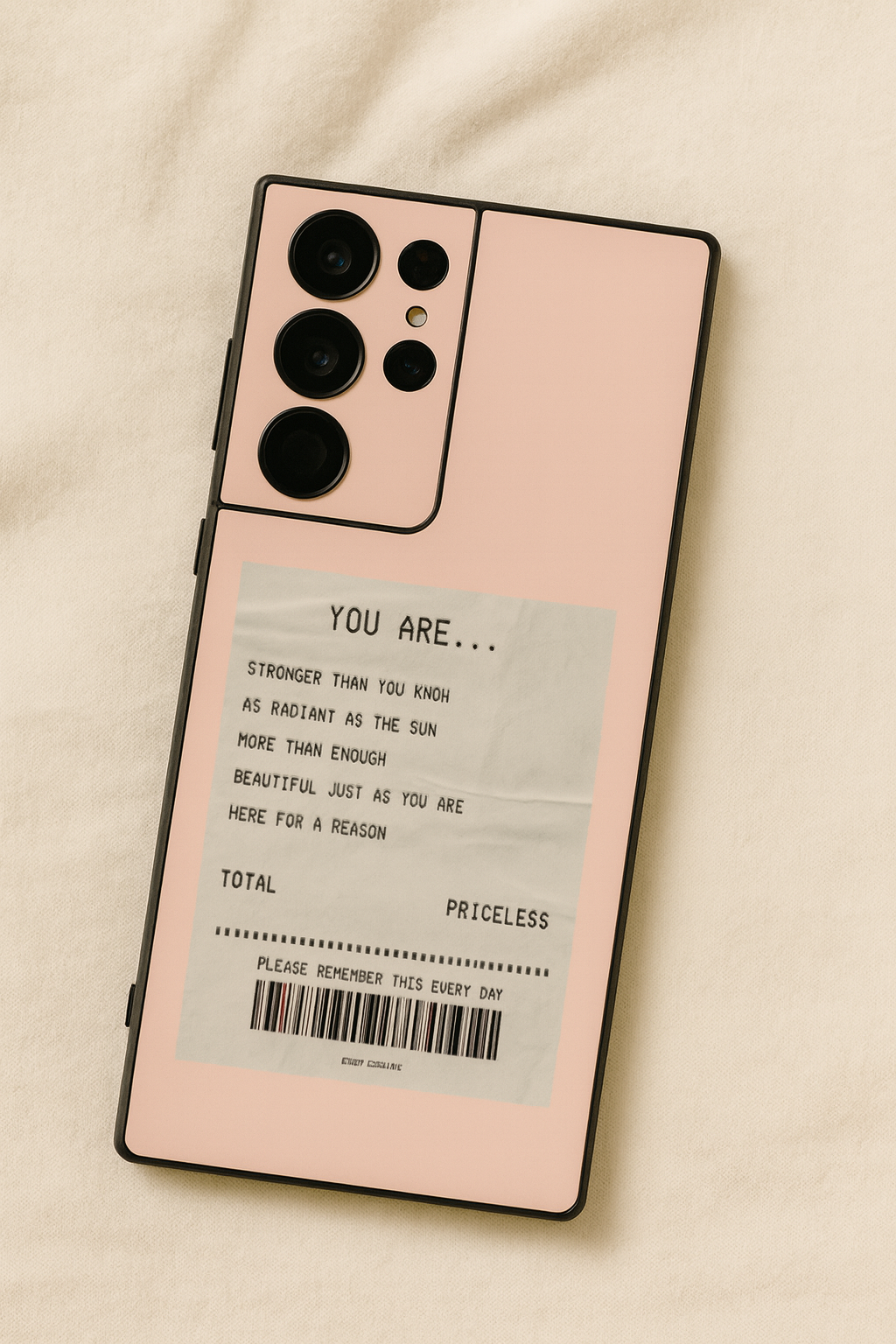 You Are Enough Premium Glass Back Cover For Galaxy S, A, M & F Series