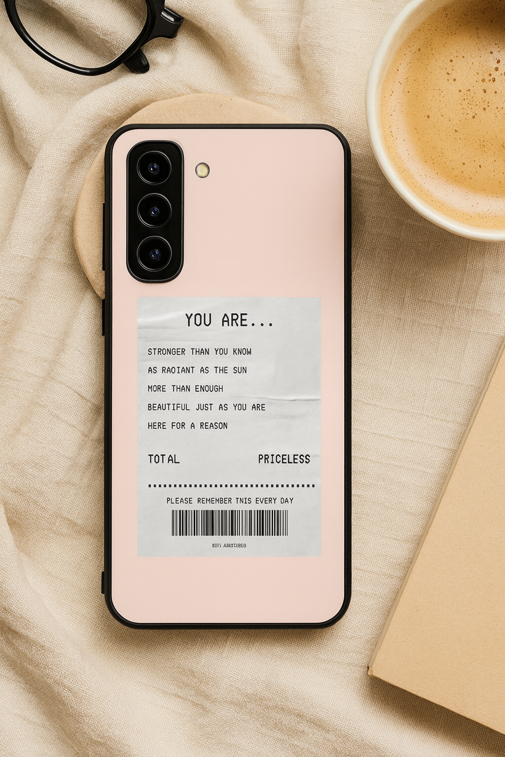 You Are Enough Premium Glass Back Cover For Galaxy S, A, M & F Series