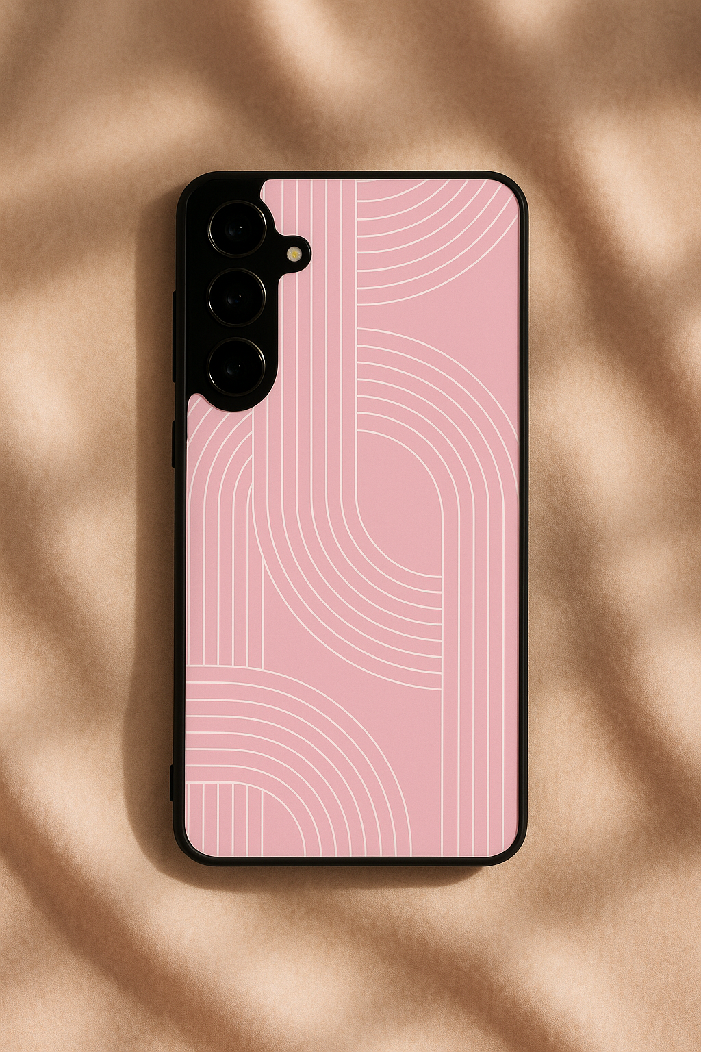 Linear Blush Premium Glass Back Cover For Galaxy S, A, M & F Series