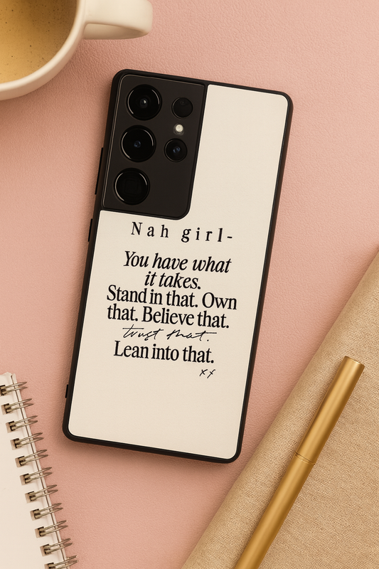 Power Within Premium Glass Back Cover For Galaxy S, A, M & F Series