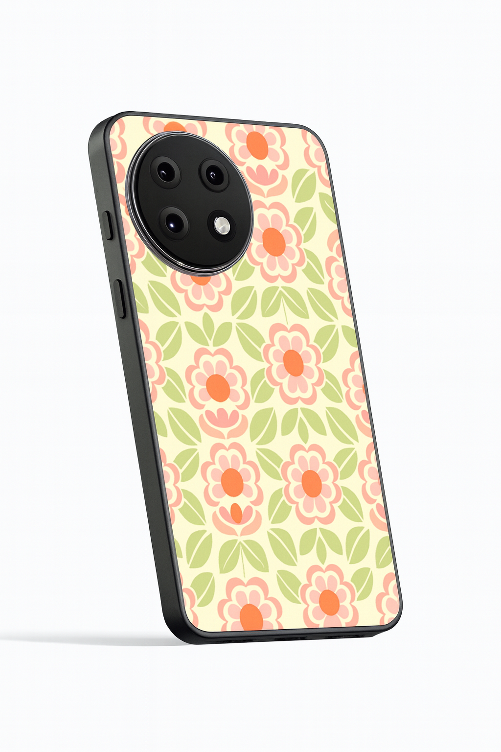 Traditional Floral Love Premium Glass Back Cover For One Plus 13, 12, 11, 10, Nord Series