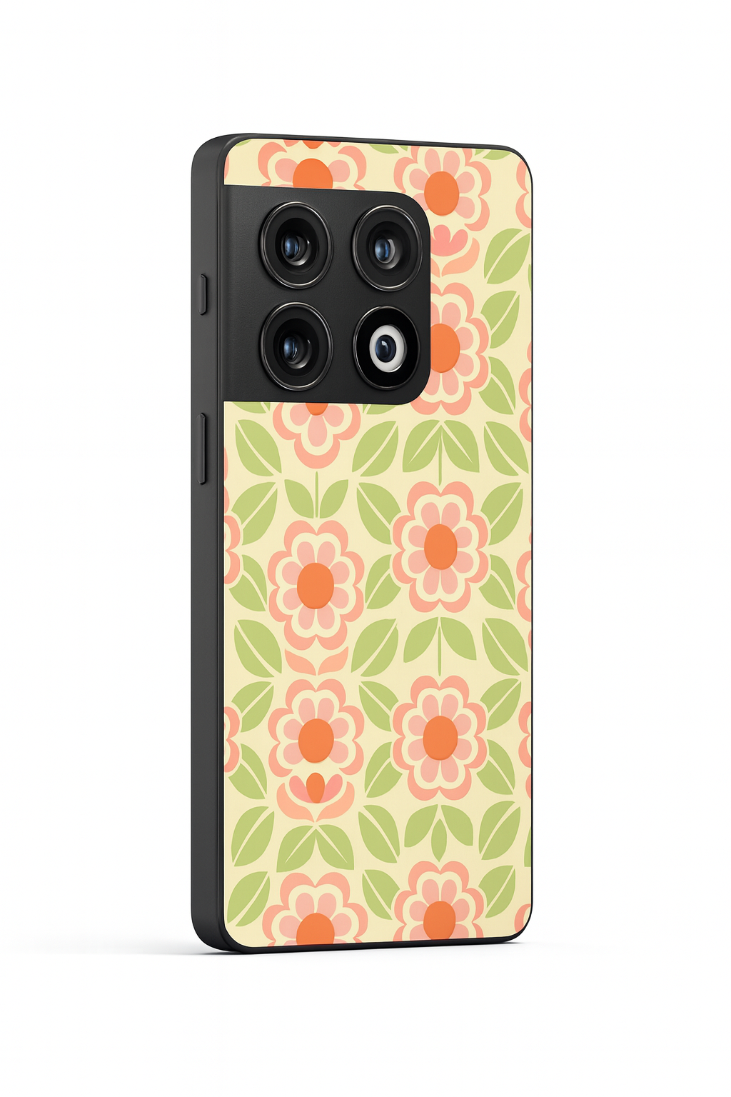 Traditional Floral Love Premium Glass Back Cover For One Plus 13, 12, 11, 10, Nord Series