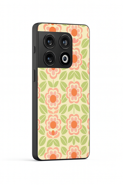 Traditional Floral Love Premium Glass Back Cover For One Plus 13, 12, 11, 10, Nord Series