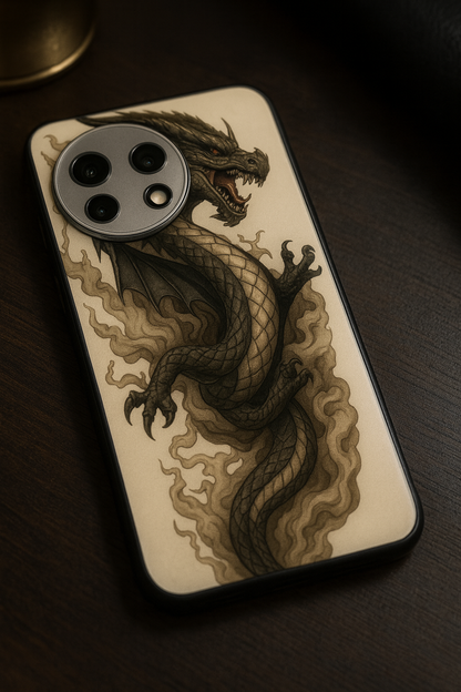 dragon Premium Glass Back Cover For One Plus 13, 12, 11, 10, Nord Series