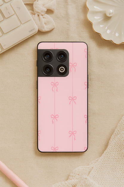 Bows Stripes Premium Glass Back Cover For One Plus 13, 12, 11, 10, Nord Series