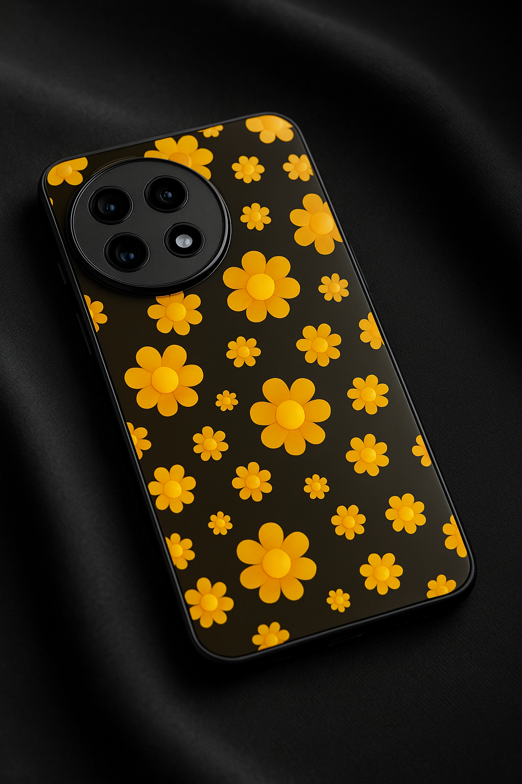 Daisy yellow Premium Glass Back Cover For One Plus 13, 12, 11, 10, Nord Series
