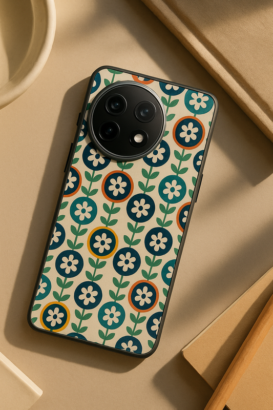 Daisy Retro Pop Premium Glass Back Cover For One Plus 13, 12, 11, 10, Nord Series