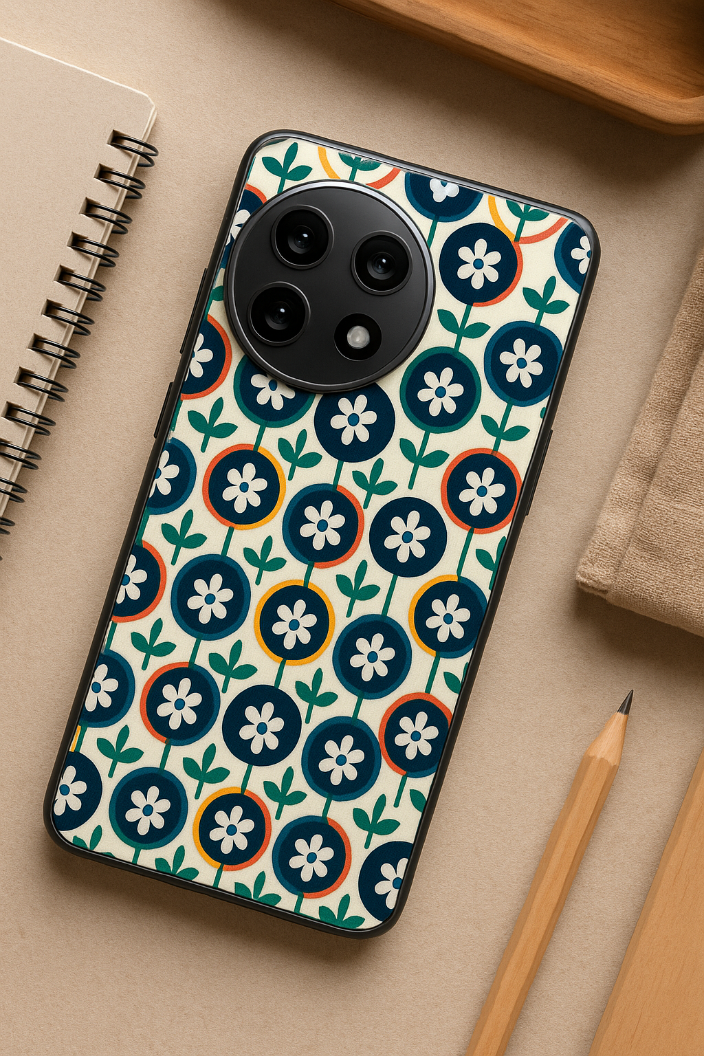 Daisy Retro Pop Premium Glass Back Cover For One Plus 13, 12, 11, 10, Nord Series