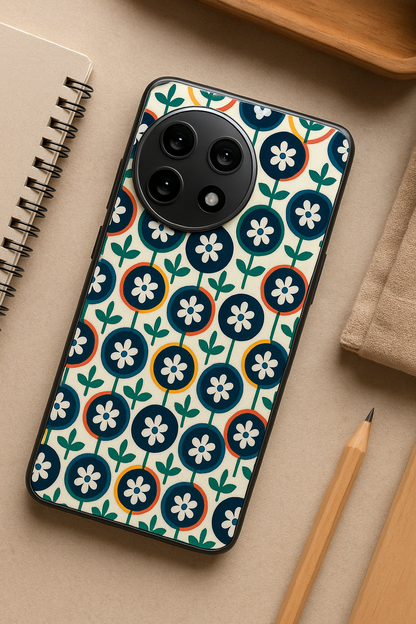 Daisy Retro Pop Premium Glass Back Cover For One Plus 13, 12, 11, 10, Nord Series