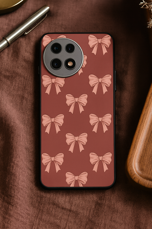 Blush Knots Premium Glass Back Cover For One Plus 13, 12, 11, 10, Nord Series
