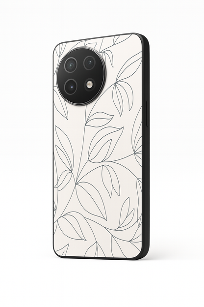 The Petal Sketch Premium Glass Back Cover For One Plus 13, 12, 11, 10, Nord Series