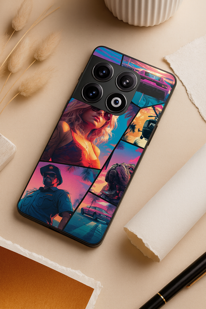 GTA Loading Premium Glass Back Cover For One Plus 13, 12, 11, 10, Nord Series