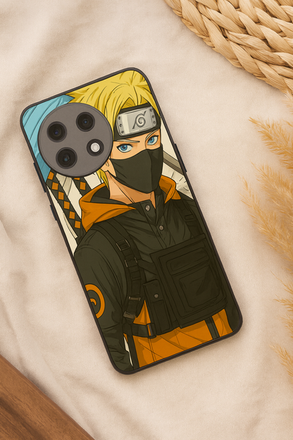 Stealthy Naruto Premium Glass Back Cover For One Plus 13, 12, 11, 10, Nord Series
