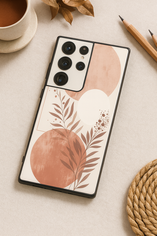 Blush Harmon Premium Glass Back Cover For Galaxy S, A, M & F Series