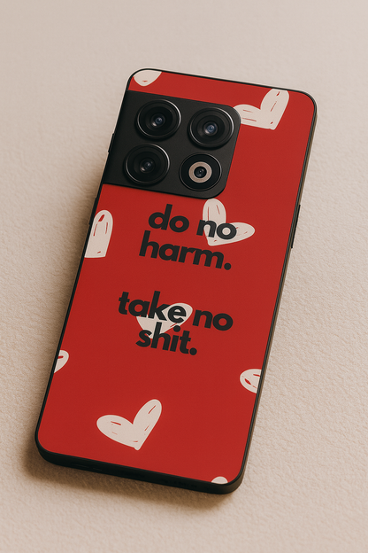 Bold Heart Premium Glass Back Cover For One Plus 13, 12, 11, 10, Nord Series