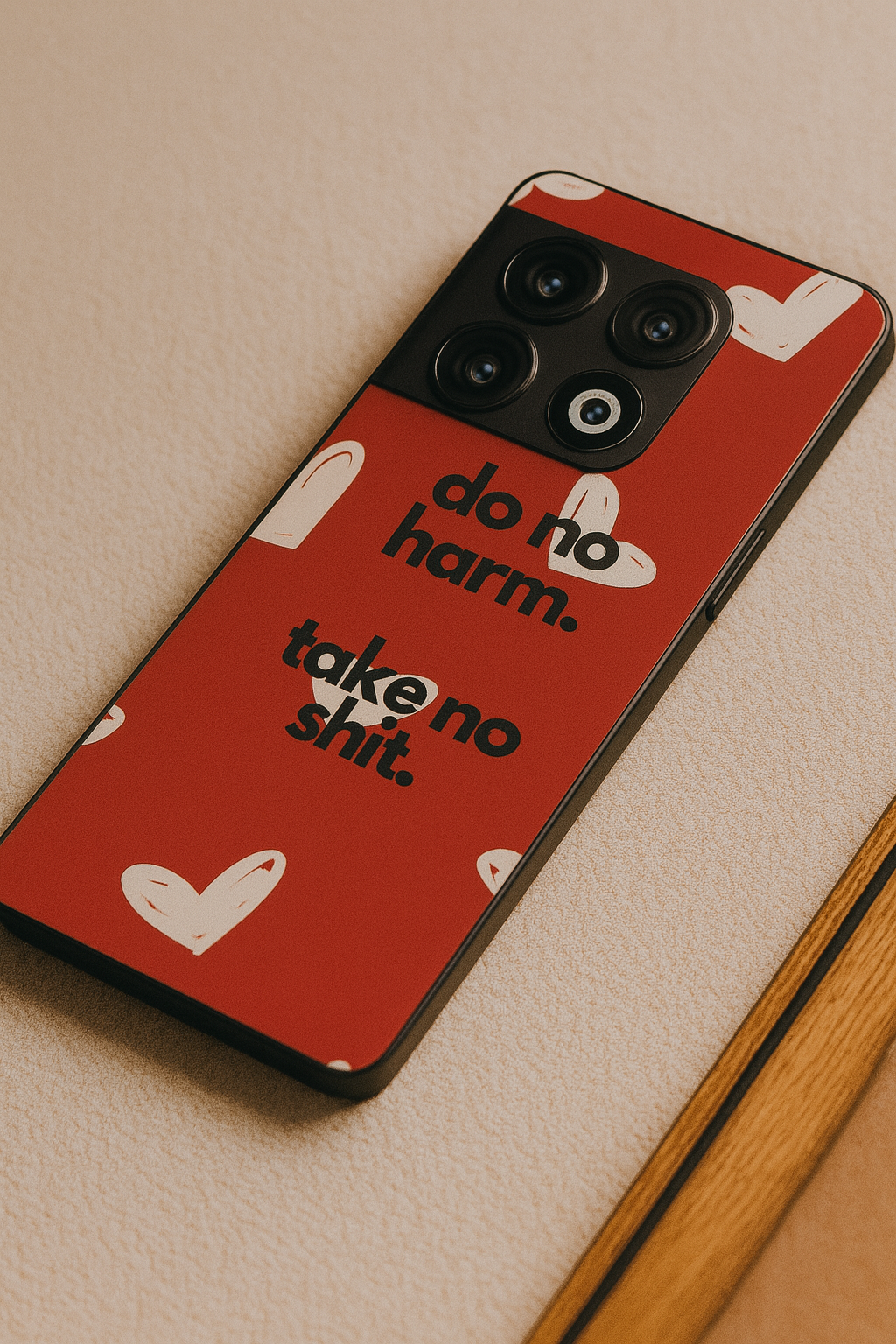 Bold Heart Premium Glass Back Cover For One Plus 13, 12, 11, 10, Nord Series