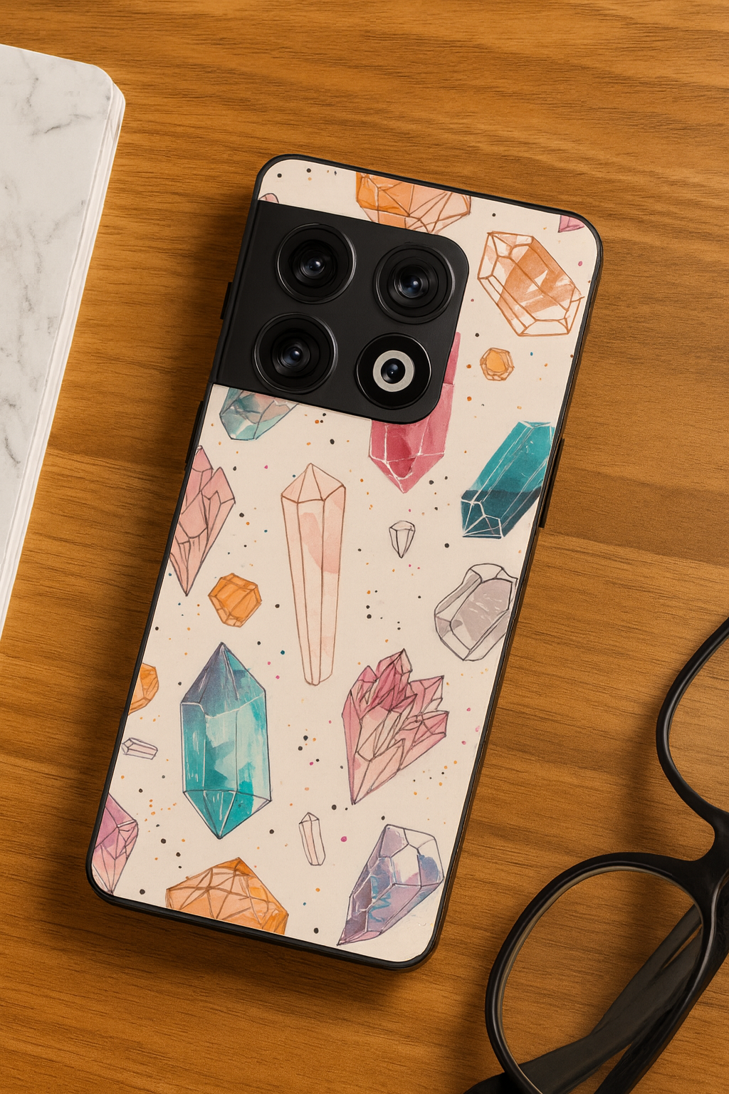 Crystal Bloom Glass Back Cover For One Plus 13, 12, 11, 10, Nord Series