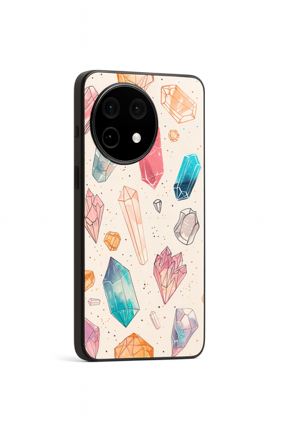 Crystal Bloom Glass Back Cover For One Plus 13, 12, 11, 10, Nord Series