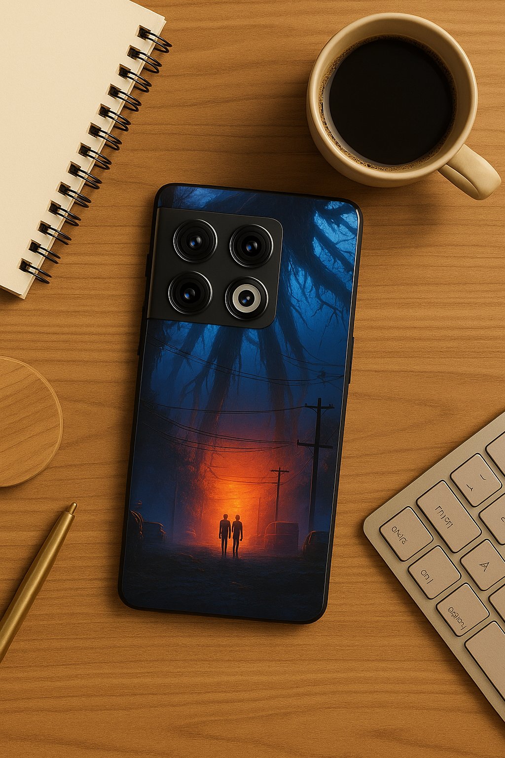 STRANGER THINGS- Shadowrise Premium Glass Back Cover For One Plus 13, 12, 11, 10, Nord Series