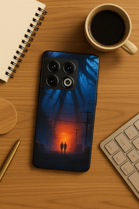 STRANGER THINGS- Shadowrise Premium Glass Back Cover For One Plus 13, 12, 11, 10, Nord Series