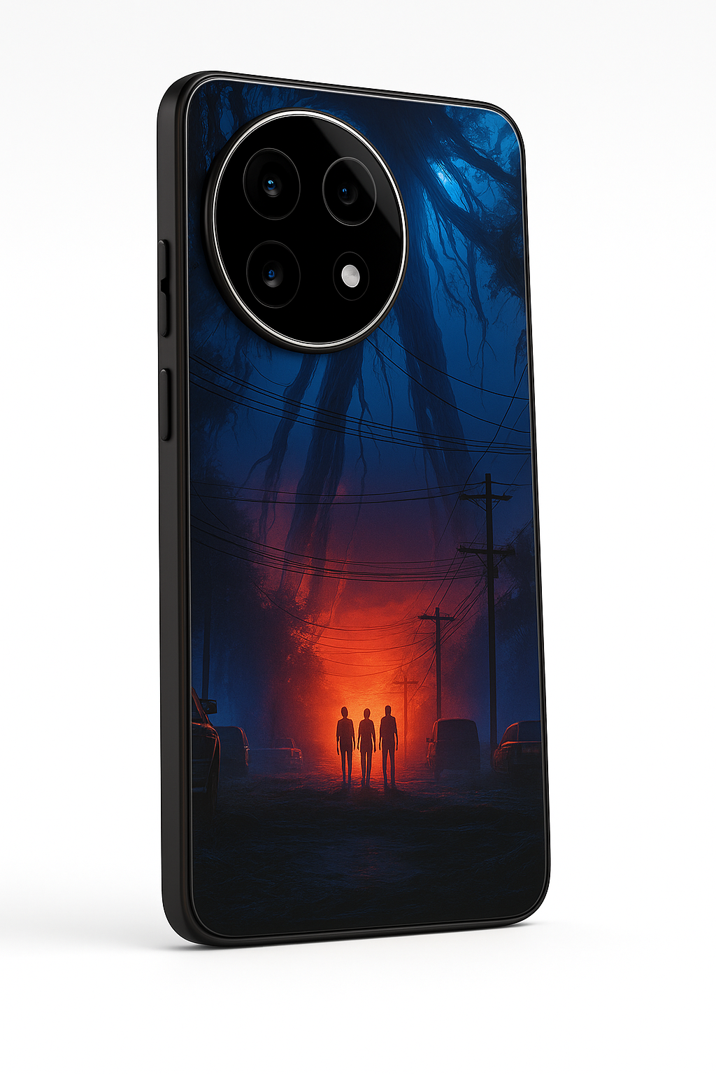 STRANGER THINGS- Shadowrise Premium Glass Back Cover For One Plus 13, 12, 11, 10, Nord Series