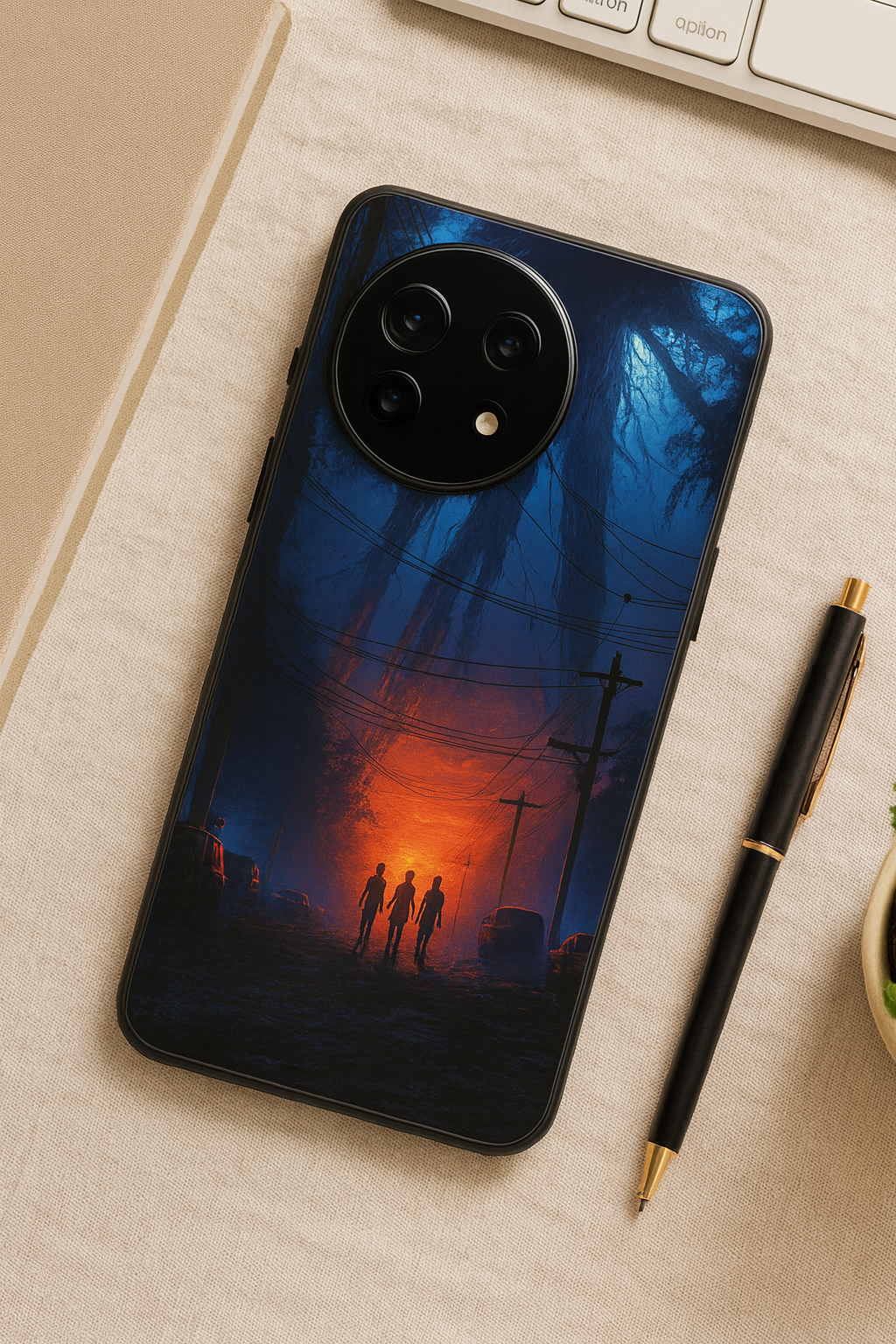 STRANGER THINGS- Shadowrise Premium Glass Back Cover For One Plus 13, 12, 11, 10, Nord Series