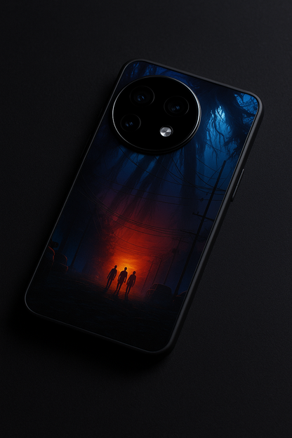 STRANGER THINGS- Shadowrise Premium Glass Back Cover For One Plus 13, 12, 11, 10, Nord Series