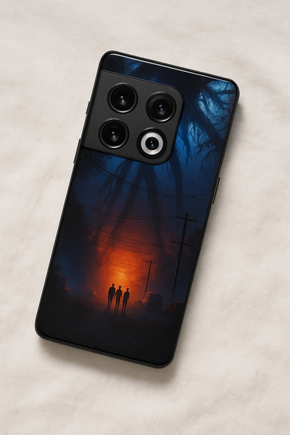 STRANGER THINGS- Shadowrise Premium Glass Back Cover For One Plus 13, 12, 11, 10, Nord Series