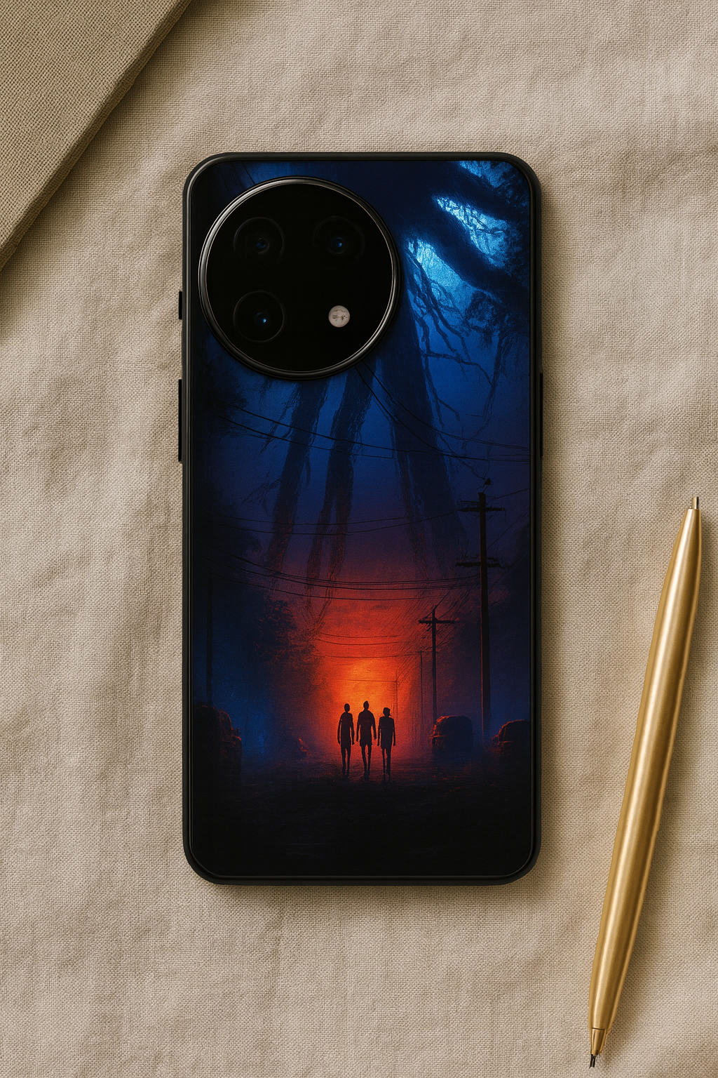 STRANGER THINGS- Shadowrise Premium Glass Back Cover For One Plus 13, 12, 11, 10, Nord Series