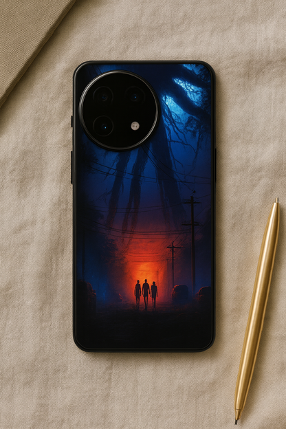 STRANGER THINGS- Shadowrise Premium Glass Back Cover For One Plus 13, 12, 11, 10, Nord Series