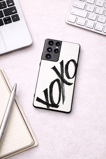 Bold XOXO Premium Glass Back Cover For Galaxy S, A, M & F Series