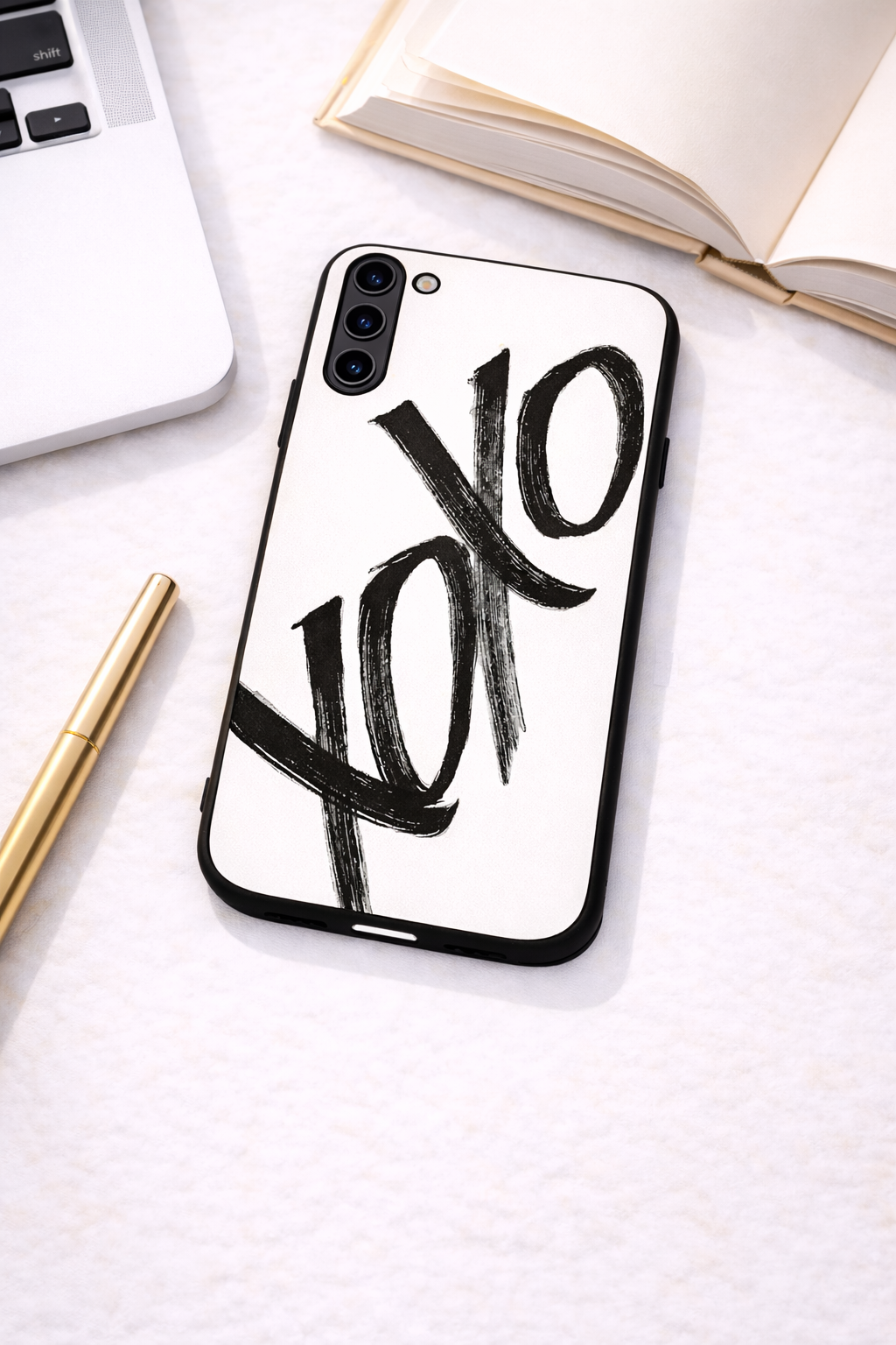 Bold XOXO Premium Glass Back Cover For Galaxy S, A, M & F Series