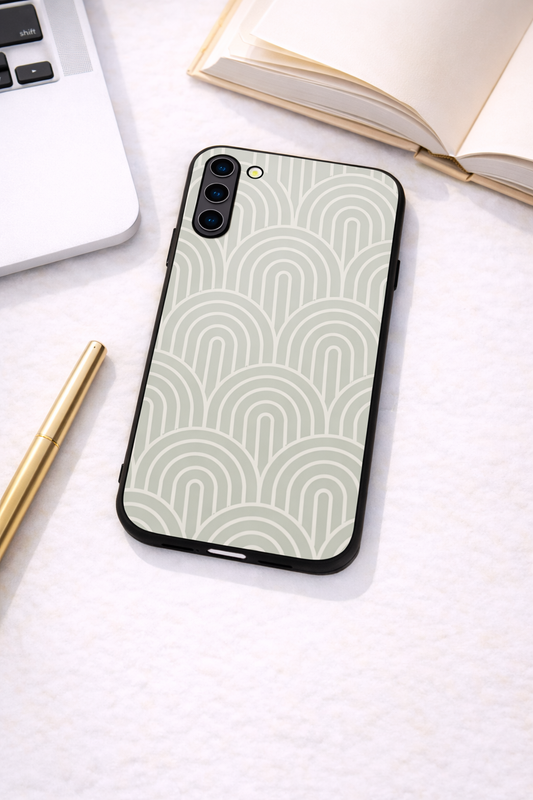 Mint Wave Premium Glass Back Cover For Galaxy S, A, M & F Series