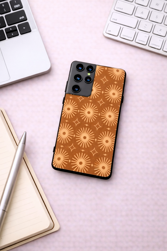 Aesthetic Sparkles Premium Glass Back Cover For Galaxy S, A, M & F Series