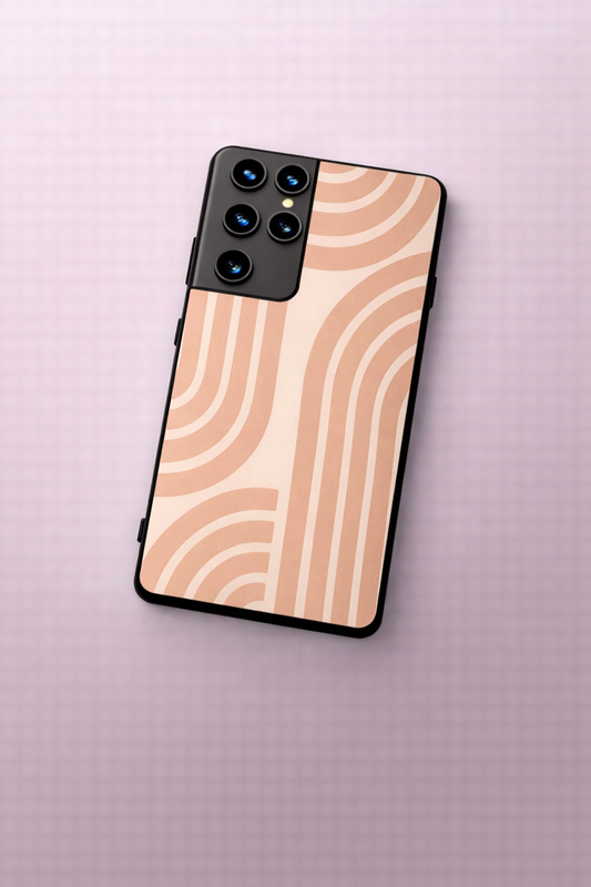 Abstract Arc Premium Glass Back Cover For Galaxy S, A, M & F Series