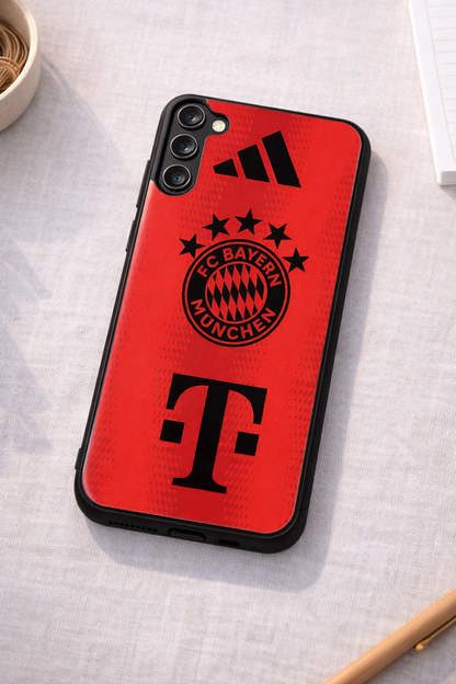 red armour Premium Glass Back Cover For Galaxy S, A, M & F Series