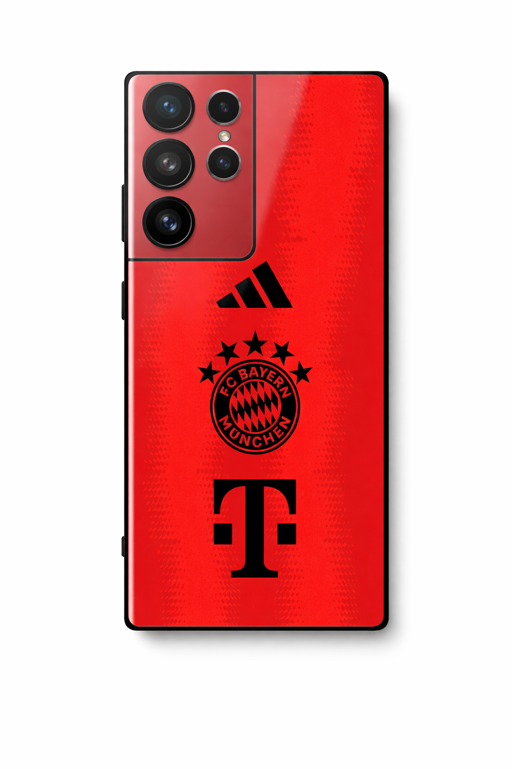 red armour Premium Glass Back Cover For Galaxy S, A, M & F Series