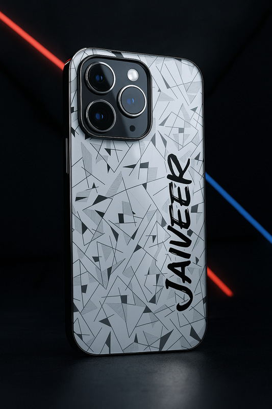 Prismatrix Personalised Name Premium Glass Back Cover For iPhone 11,12,13,14,15,16 Models