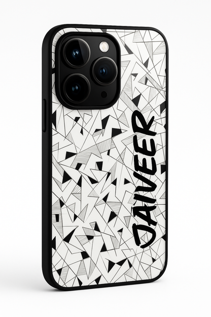 Prismatrix Personalised Name Premium Glass Back Cover For iPhone 11,12,13,14,15,16 Models